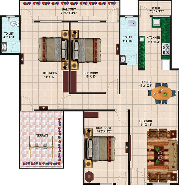 3 BHK Flat in Agrawal Sagar Landmark in Ayodhya Bypass, Bhopal - Image 898643