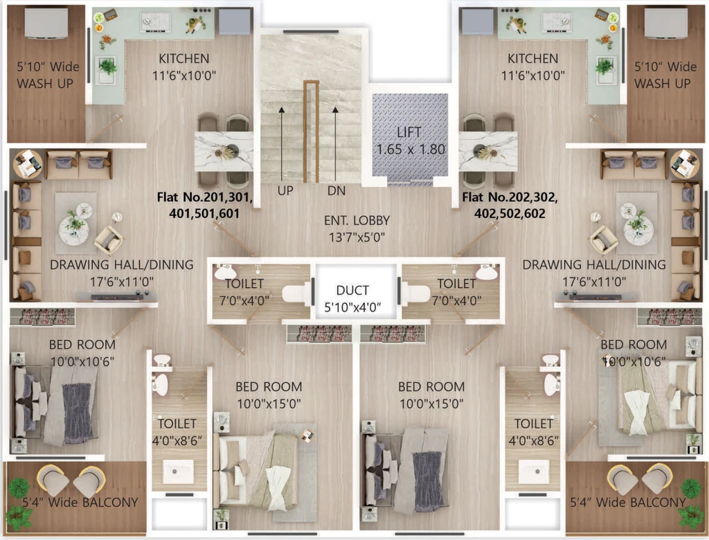 Floor Plan of Vision Sai Pride 3 in Manewada, Nagpur - Image 356934