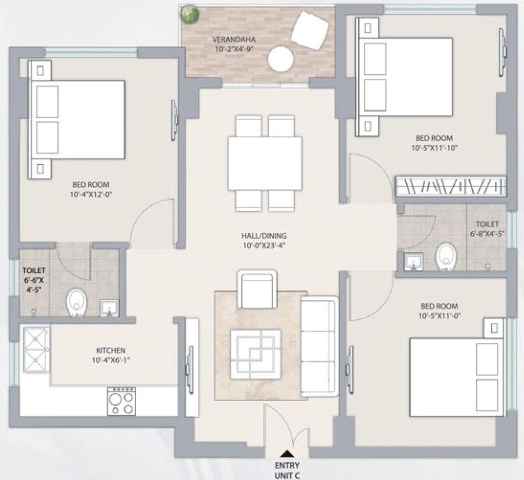 3 BHK Flat in Nirmala The 96 in Lake Town, Kolkata - Image 893245