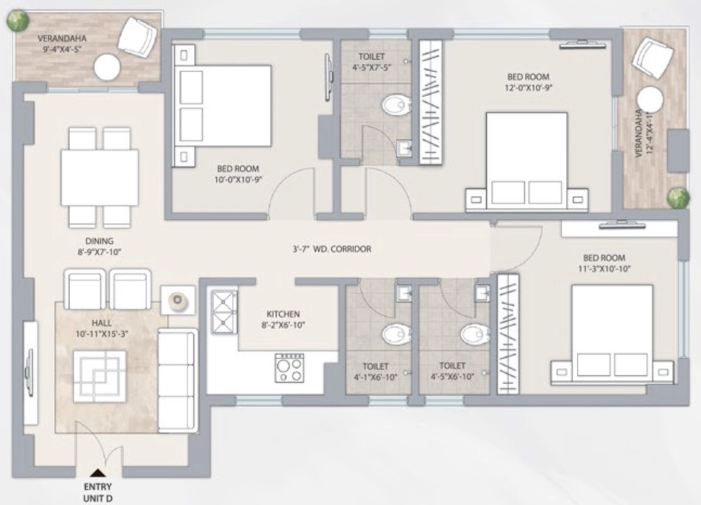 3 BHK Flat in Nirmala The 96 in Lake Town, Kolkata - Image 893246