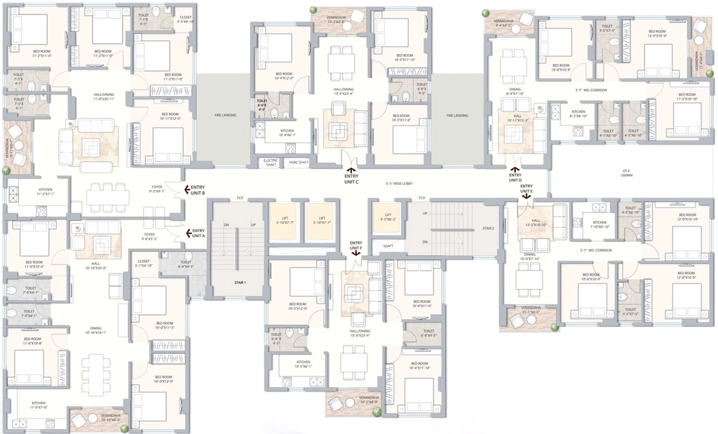 Floor Plan of Nirmala The 96 in Lake Town, Kolkata - Image 357043