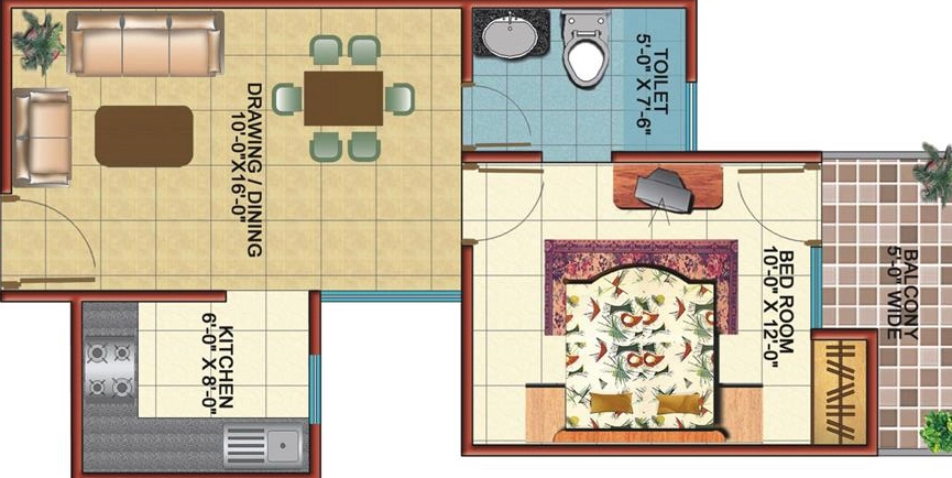 1 BHK Flat in Emenox Brave Hearts in Raj Nagar Extension, Ghaziabad - Image 902368