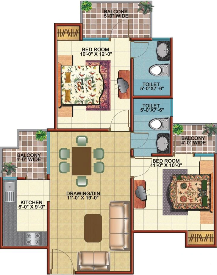 2 BHK Flat in Emenox Brave Hearts in Raj Nagar Extension, Ghaziabad - Image 902369