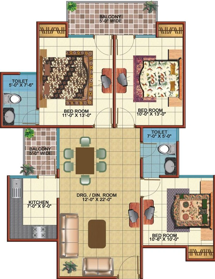 3 BHK Flat in Emenox Brave Hearts in Raj Nagar Extension, Ghaziabad - Image 902371