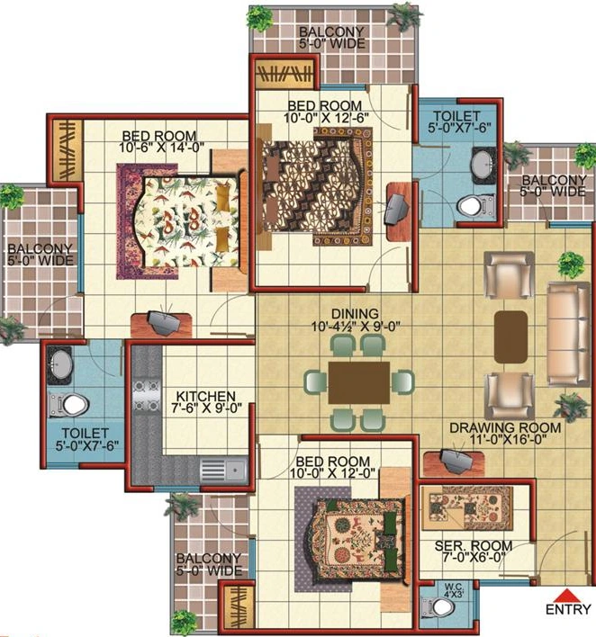 3 BHK Flat in Emenox Brave Hearts in Raj Nagar Extension, Ghaziabad - Image 902372