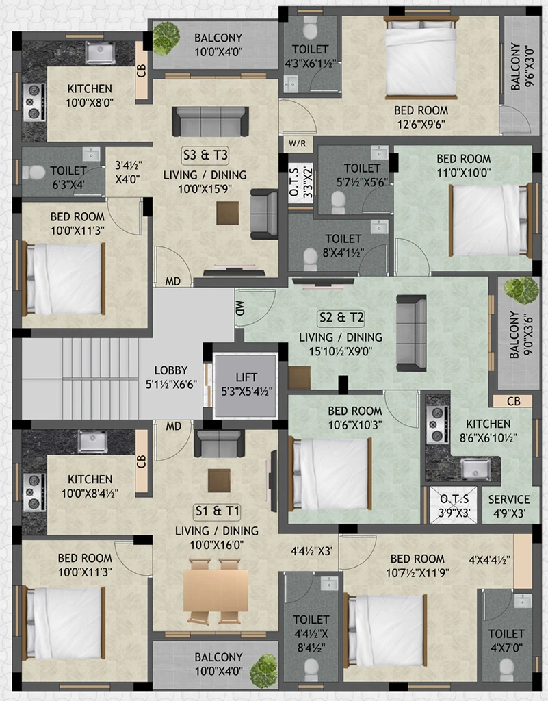 Floor Plan of SBM Ruby in Anakaputhur, Chennai - Image 357103