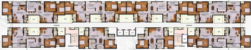 Floor Plan of Navins Cedar - Starwood Towers in Medavakkam, Chennai - Image 357115