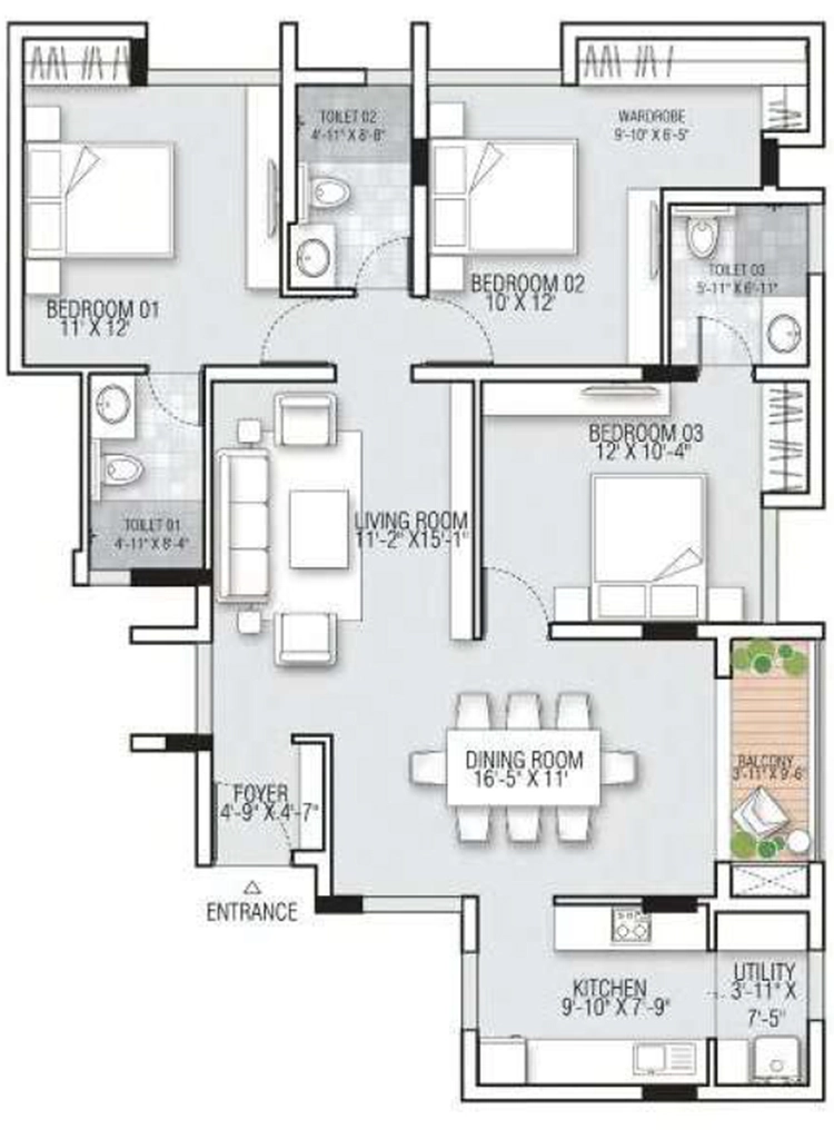 3 BHK Flat in Ek The Arc in Anna Nagar, Chennai - Image 893359
