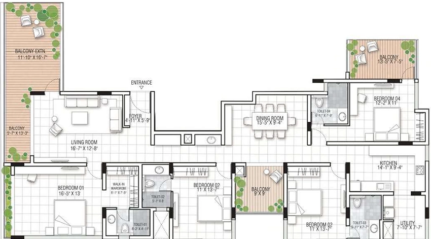 4 BHK Flat in Ek The Arc in Anna Nagar, Chennai - Image 893362