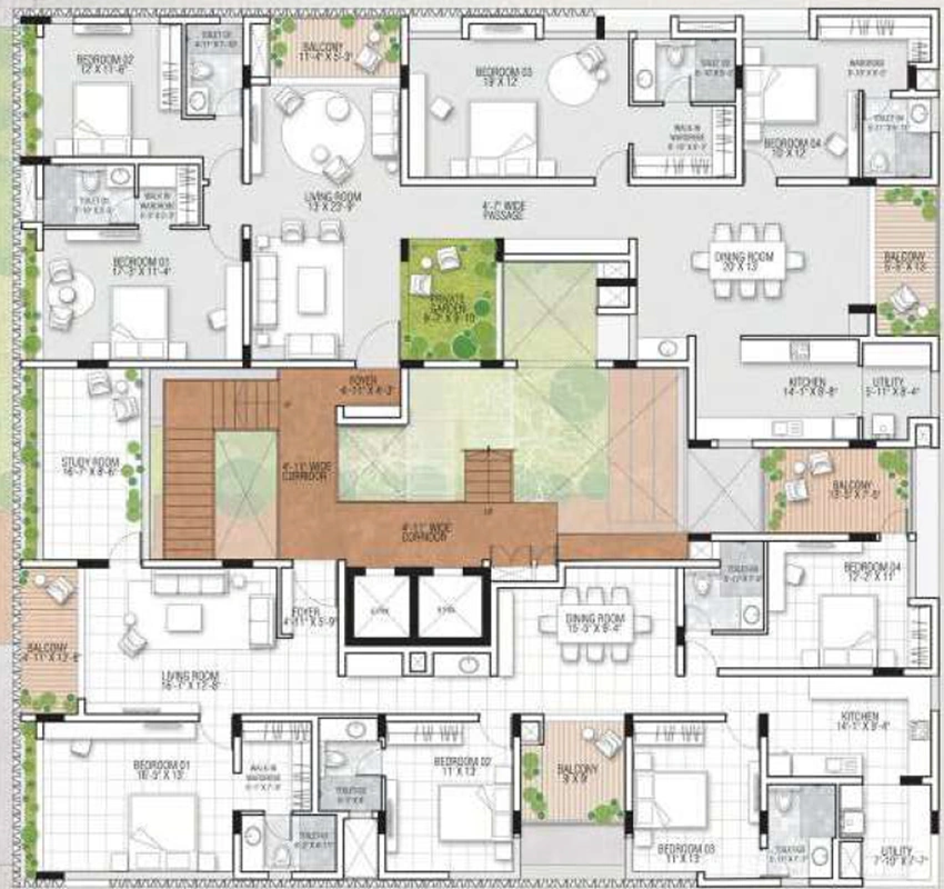 Floor Plan of Ek The Arc in Anna Nagar, Chennai - Image 357135