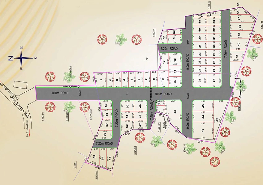 Master Plan of Budget Sai Aadava Gardens in Oragadam, Chennai - Image 357153