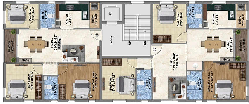 Floor Plan of Avatar Emerald in Saligramam, Chennai - Image 357195