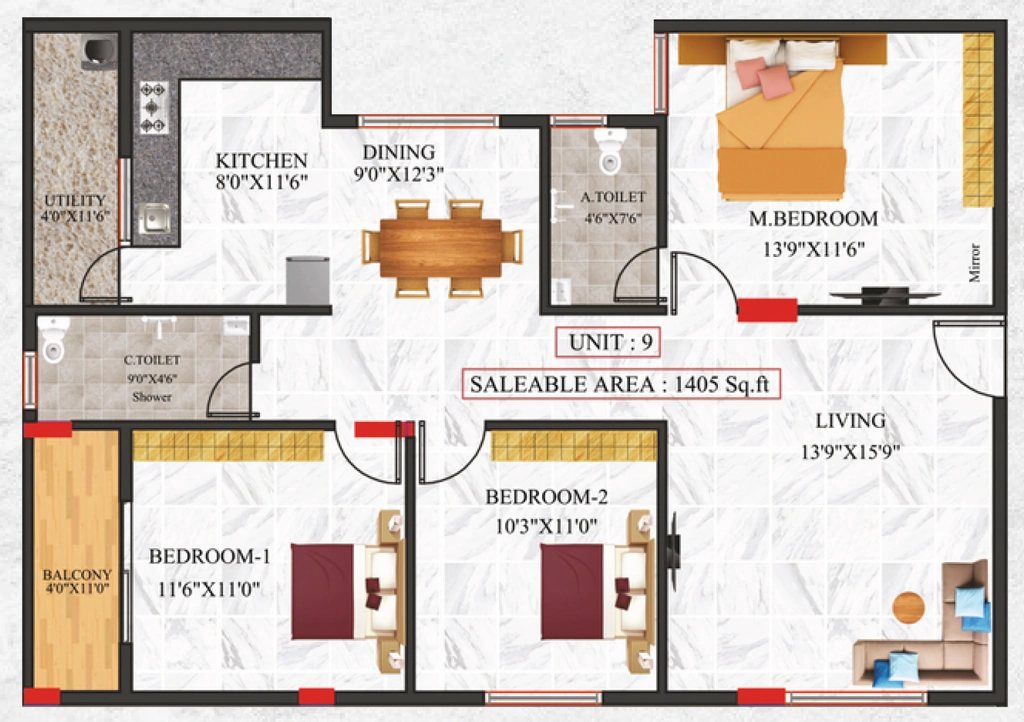 2 BHK Flat in SV Brundhavanam in Vajarahalli, Bangalore - Image 893387
