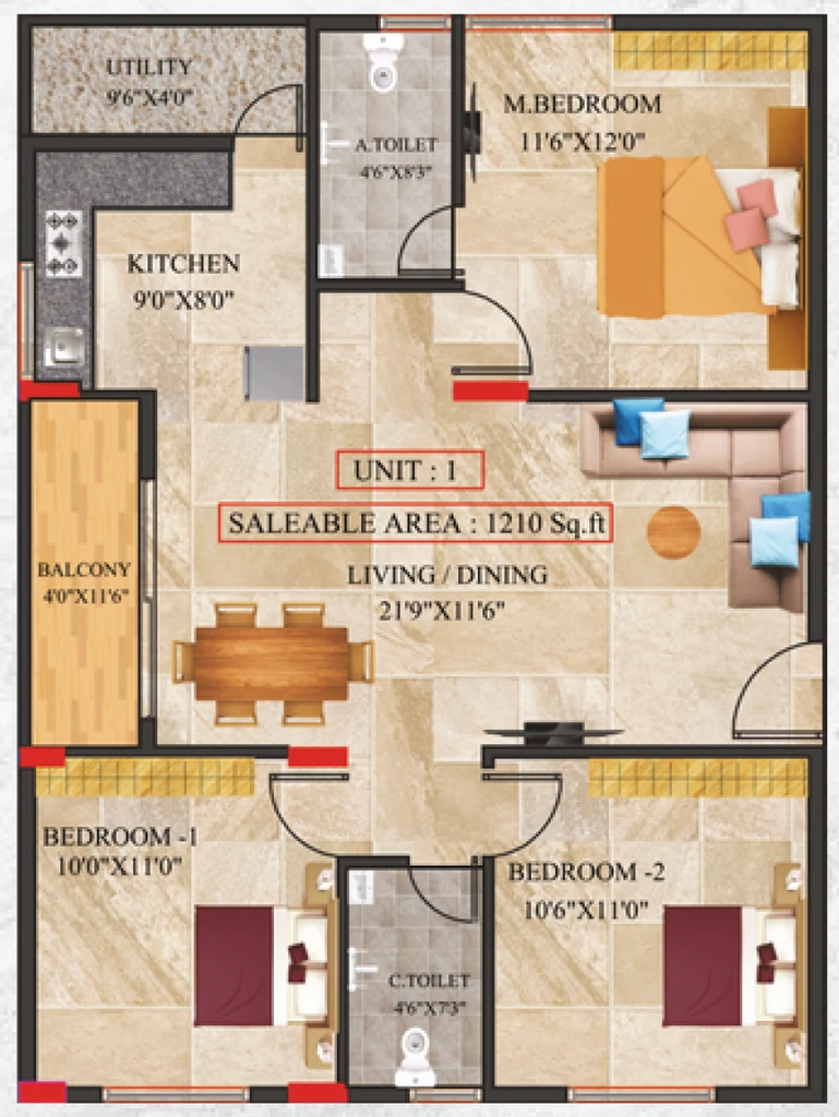 3 BHK Flat in SV Brundhavanam in Vajarahalli, Bangalore - Image 893388