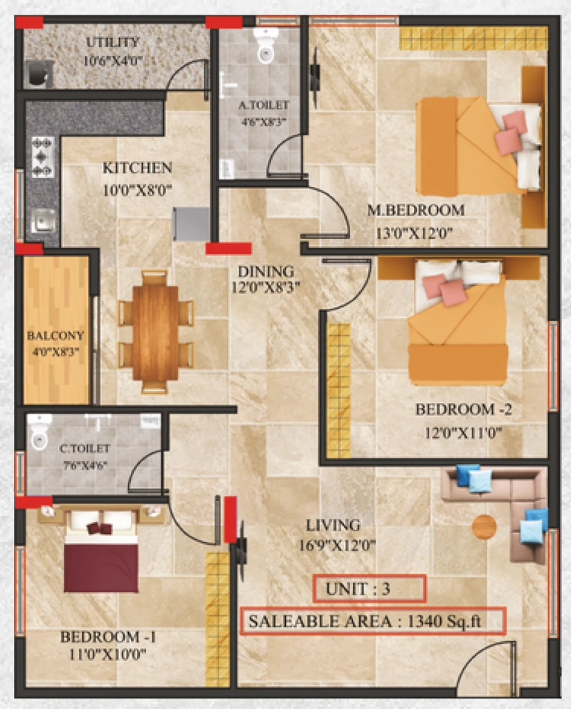 3 BHK Flat in SV Brundhavanam in Vajarahalli, Bangalore - Image 893389