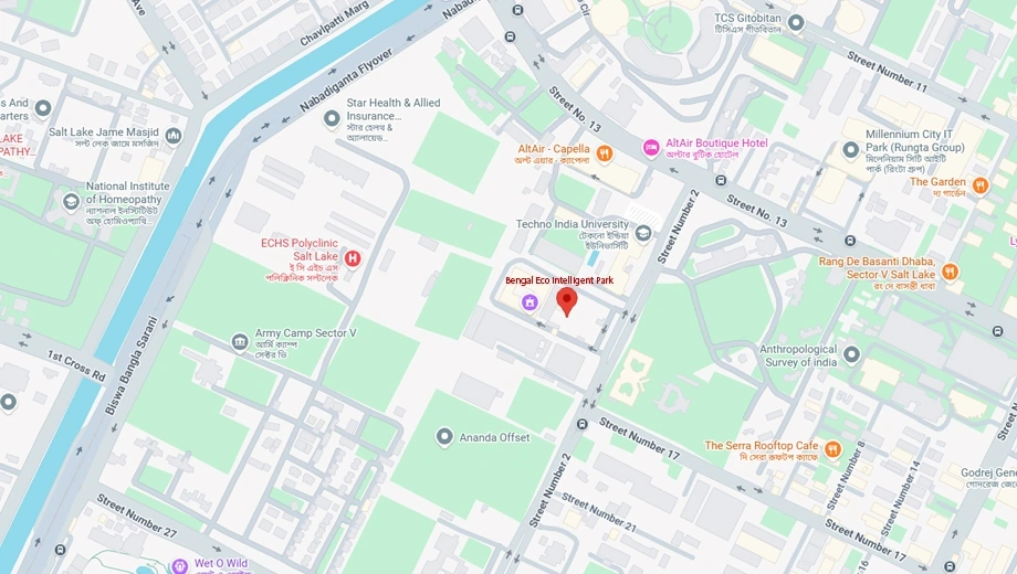 Location of Bengal Eco intelligent Park in Salt Lake, Kolkata - Image 368175