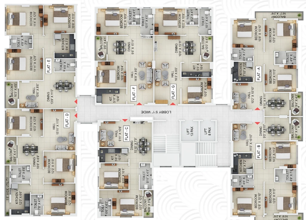 Floor Plan of Gokul Vista in Jessore Road, Kolkata - Image 370597