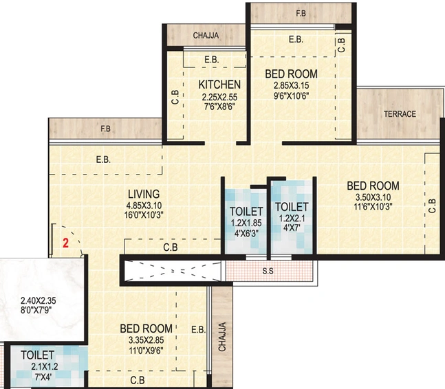 3 BHK Flat in Gami Asters in Ghansoli, Navi Mumbai - Image 467662