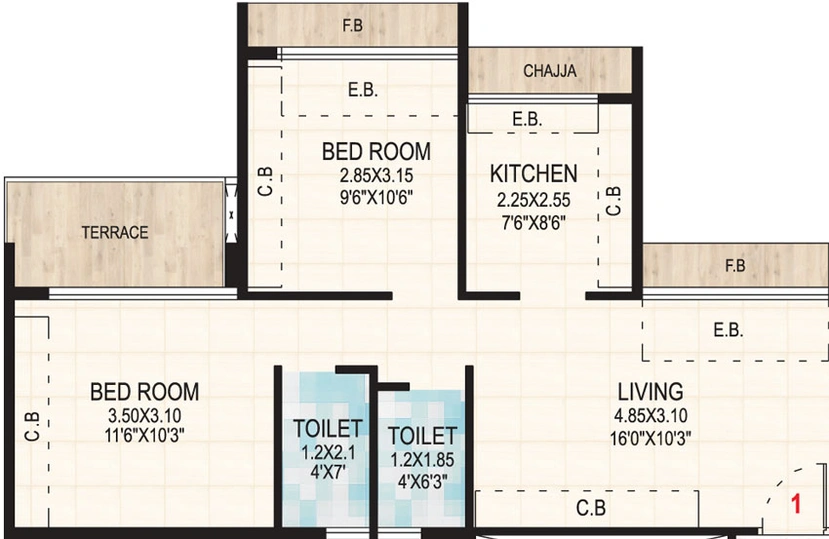 2 BHK Flat in Gami Asters in Ghansoli, Navi Mumbai - Image 467660