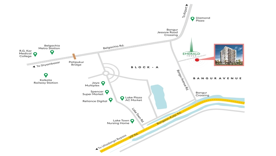 Location of Gokul Emerald Tower in Lake Town, Kolkata - Image 370583