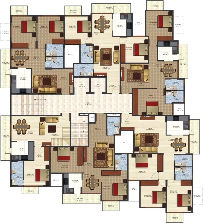 Floor Plan of Vahe Landmark in Gunjur, Bangalore - Image 363412