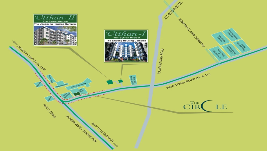 Location of R K Utthan 2 in Chinar Park, Kolkata - Image 371103