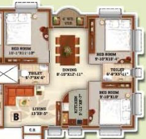 3 BHK Flat in Aspira Aashiyana in Rajarhat, Kolkata - Image 903690
