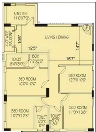 4 BHK Flat in Avani Oxford 1 in Lake Town, Kolkata - Image 903700