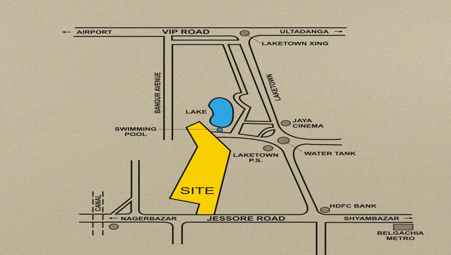 Location of Avani Oxford 1 in Lake Town, Kolkata - Image 370524