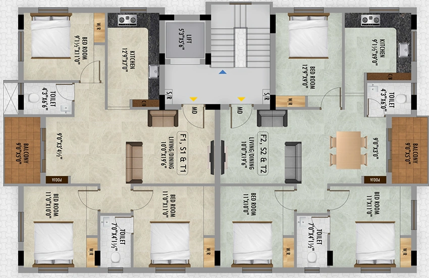 Floor Plan of Sri Krishnas Vaikunth in Mugalivakkam, Chennai - Image 357789