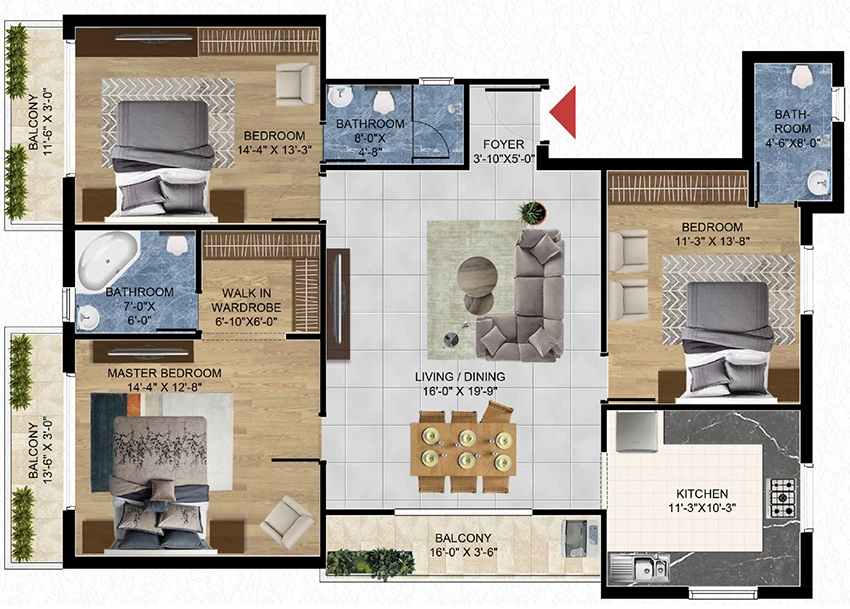 3 BHK Flat in Paramount Shibam in Santhome, Chennai - Image 893830