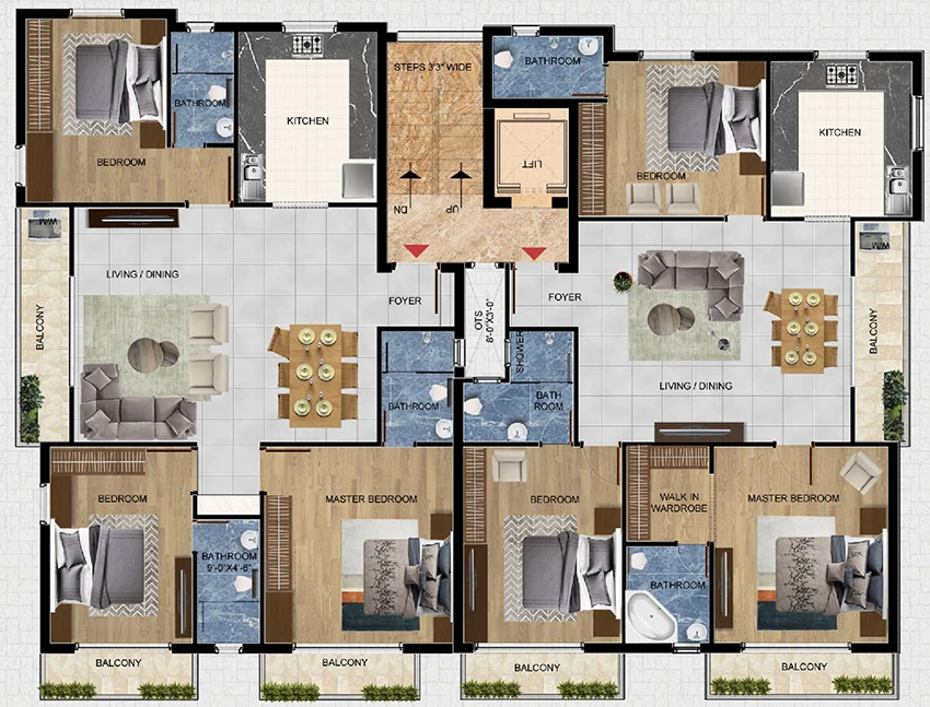 Floor Plan of Paramount Shibam in Santhome, Chennai - Image 357799