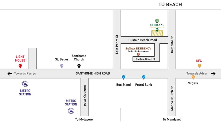 Location of Paramount Shibam in Santhome, Chennai - Image 357798