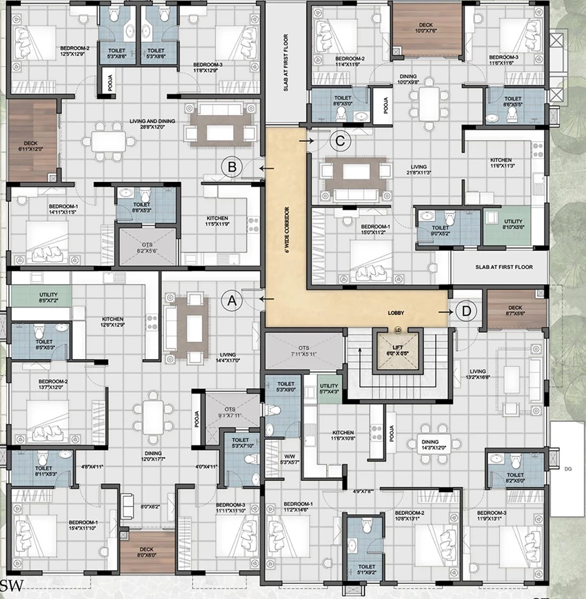 Floor Plan of Alda Ayan in Thiruvanmiyur, Chennai - Image 357820
