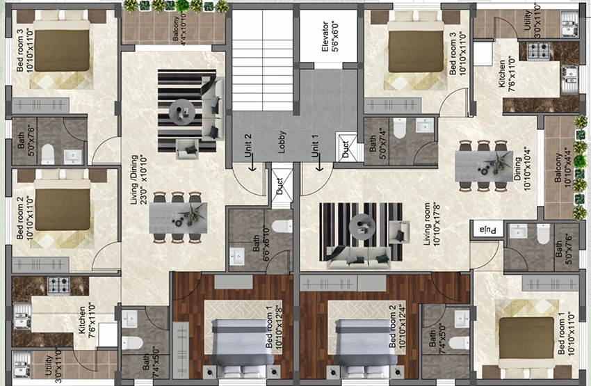 Floor Plan of Tranquil Srishti in Madipakkam, Chennai - Image 357841