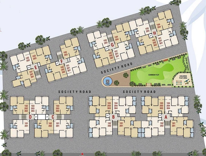Master Plan of SS Sai Sneh Residency in Motera, Ahmedabad - Image 358189