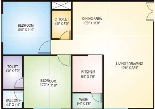 2 BHK Flat in Space Park in Mahalaxmi Nagar, Indore - Image 902564