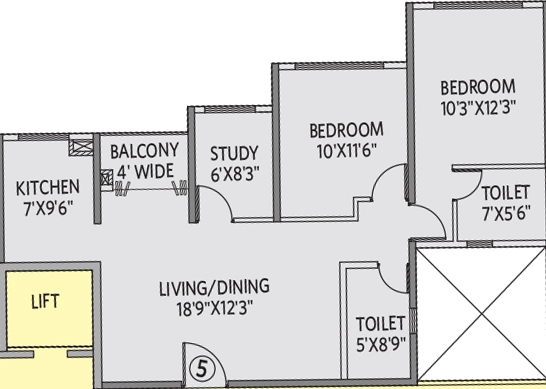 2.5 BHK Flat in Siddha Galaxia Phase 2 in Rajarhat, Kolkata - Image 903961