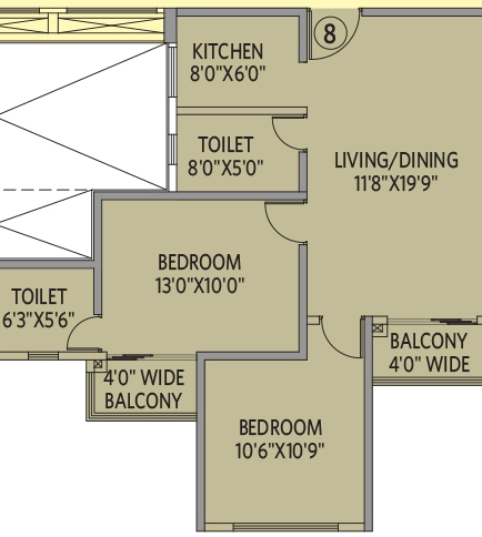 2 BHK Flat in Siddha Galaxia Phase 2 in Rajarhat, Kolkata - Image 903960
