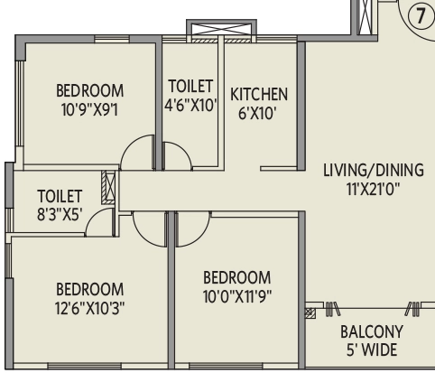 3 BHK Flat in Siddha Galaxia Phase 2 in Rajarhat, Kolkata - Image 903963