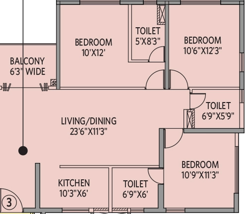 3 BHK Flat in Siddha Galaxia Phase 2 in Rajarhat, Kolkata - Image 903964