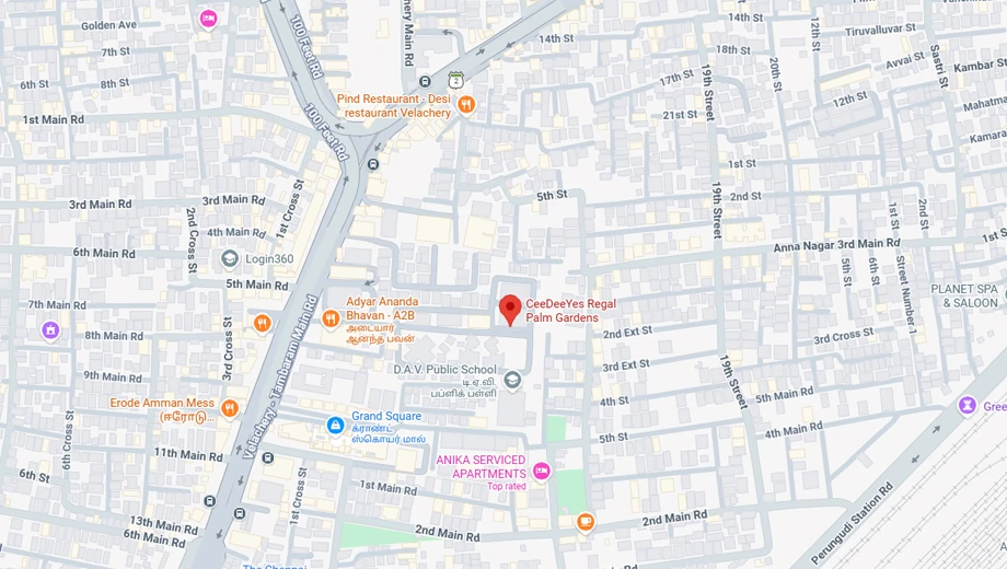 Location of CeeDeeYes Regal Palm Gardens in Velachery, Chennai - Image 369377
