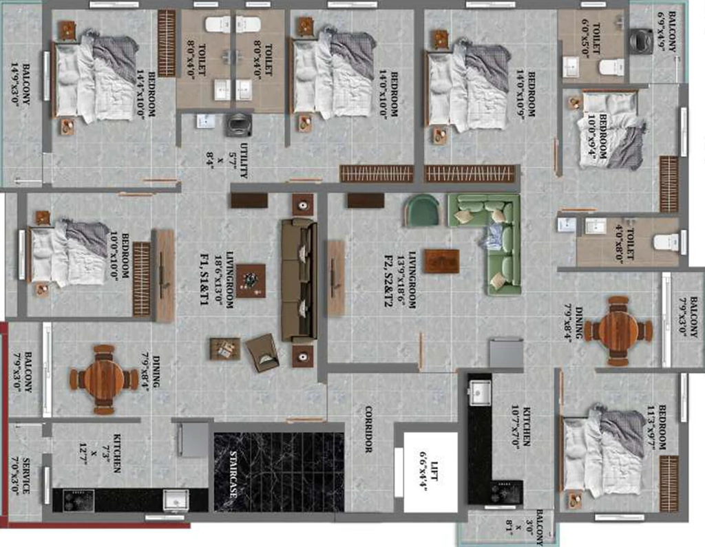 Floor Plan of SP Madhuram in Villivakkam, Chennai - Image 358345