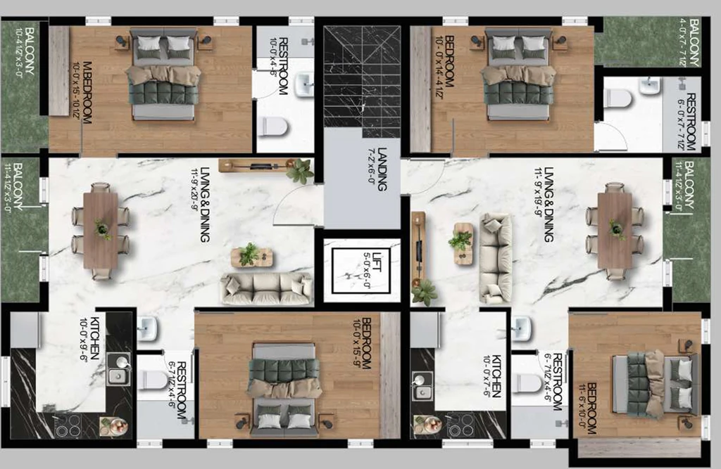 Floor Plan of Jayam Crest in Tiruvottiyur, Chennai - Image 358352
