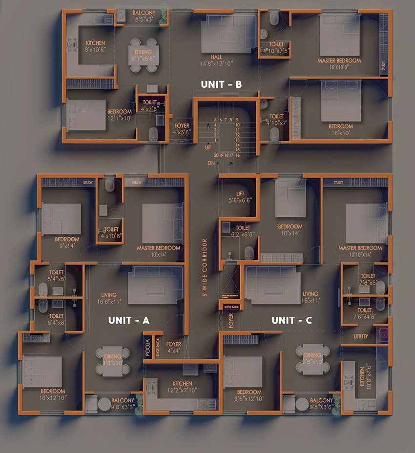 Floor Plan of Kaizen Mangal in Mogappair, Chennai - Image 358363