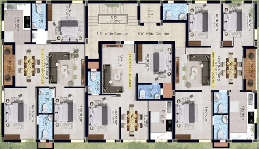 Floor Plan of Beaver Shankar Kripa in Saligramam, Chennai - Image 358400
