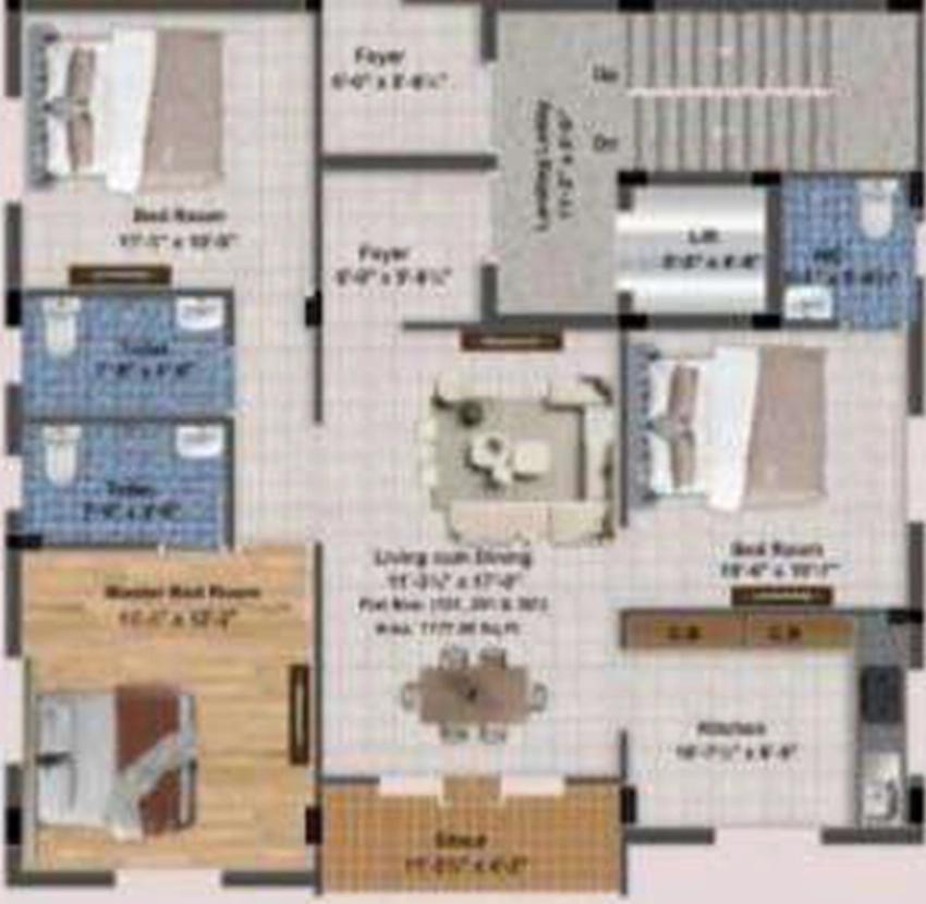 3 BHK Flat in Elanza one in Karapakkam, Chennai - Image 894272