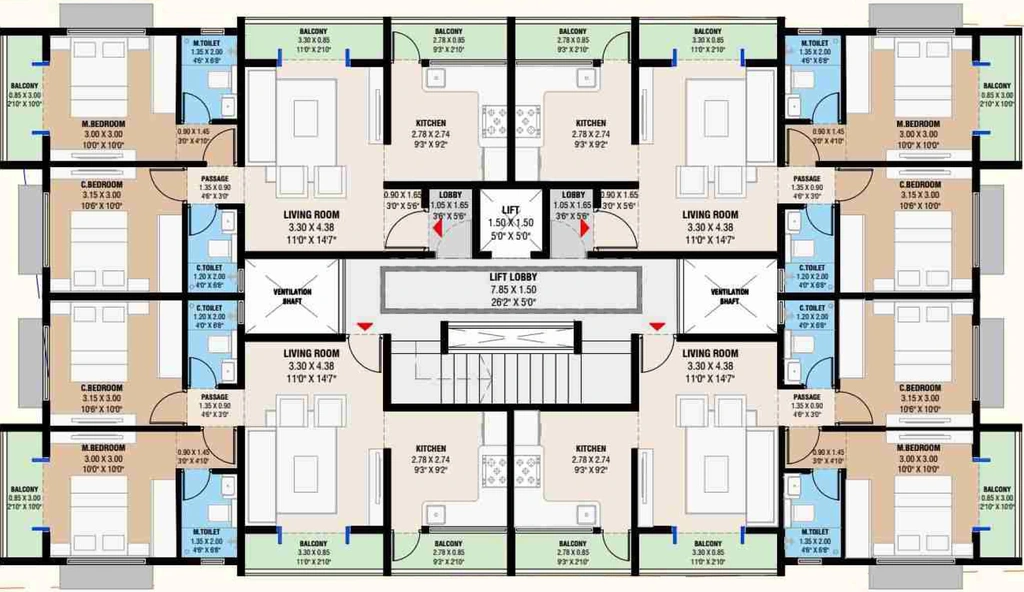 Floor Plan of KGR Raunak Vivanta in Upnagar, Nashik - Image 358568