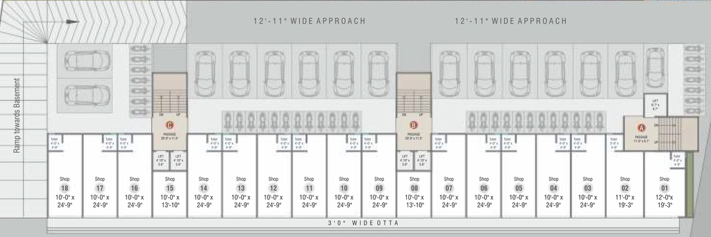 Floor Plan of Commercial Shree Hari Skyline in Makarpura, Vadodara - Image 358648