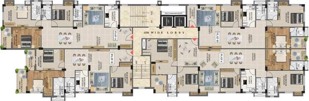 Floor Plan of Swastic Bajaj Kunj in Lake Town, Kolkata - Image 358732